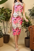 Floral Print Sheath Midi Dress