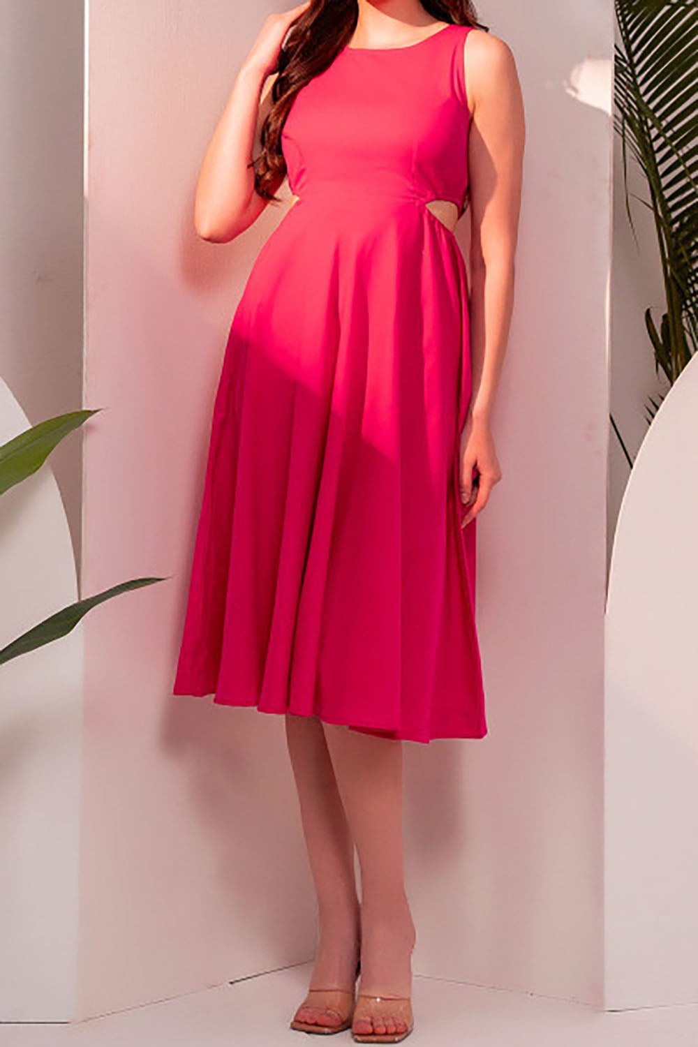 Pink Alluring Midi Dress