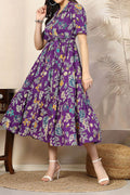 Lovender Printed Square Neck A-Line Ethnic Dresses