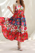 Floral  Printed Square Neck A-Line Ethnic Dresses