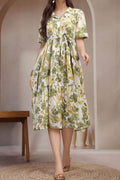 Lovely Printed Square Neck A-Line Ethnic Dresses