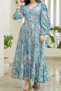 Soft Looking Printed Square Neck A-Line Ethnic Dresses