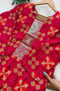 Red Embellished Georgette Salwar Suit for Women's